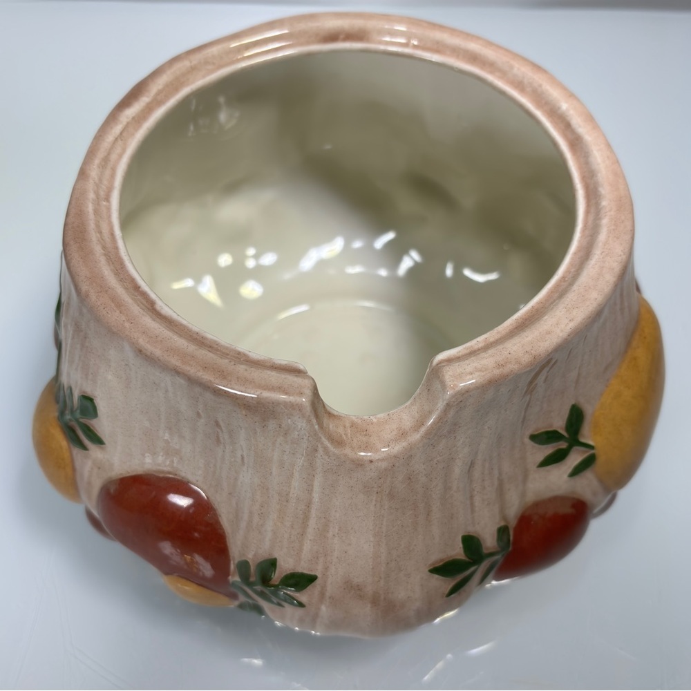 Vintage 70's Brown Red Yellow Large Ceramic Mushroom Soup Tureen - Picture 8 of 14